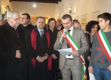 Un momento dell'inaugurazione della mostra