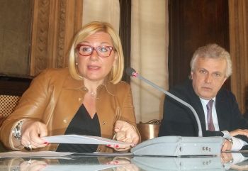 Un momento della conferenza stampa di lunedì