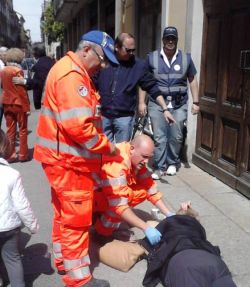 Un intervento dei volontari della Guardia civica