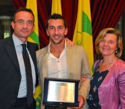 Andrea Adorno tra il Direttore della Coldiretti di Alessandria Simone Moroni e la Responsabile Regionale Donne Impresa Graziella Boveri