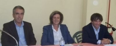 I tre candidati durante la presentazione