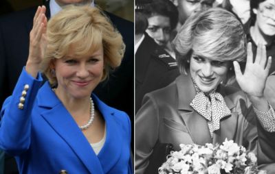 Naomi Watt a sinistra e la vera Lady Diana a destra