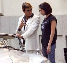 Gabriel Garko ed Asia Argento durante le riprese