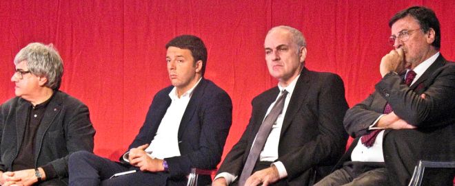 Da sinistra Realacci, Renzi e Ghisoli