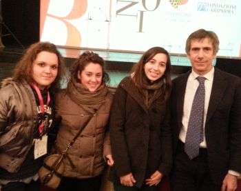 Francesca Cioccariello, Martina Albanese, Laura Tomic con Paolo Barilla