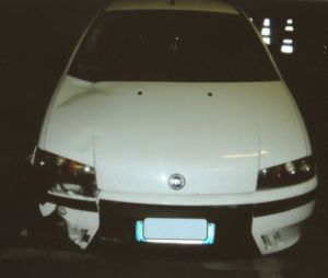 L'auto del giovane che ha ucciso il ciclista