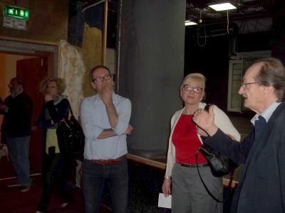 Un momento del sopralluogo alla Sala Ferrero