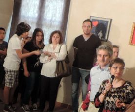 Un momento dell'inaugurazione della mostra a Palazzo Guidobono