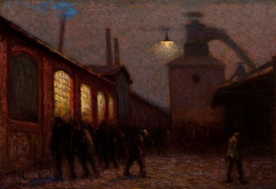 nomellini - mattino in officina - i