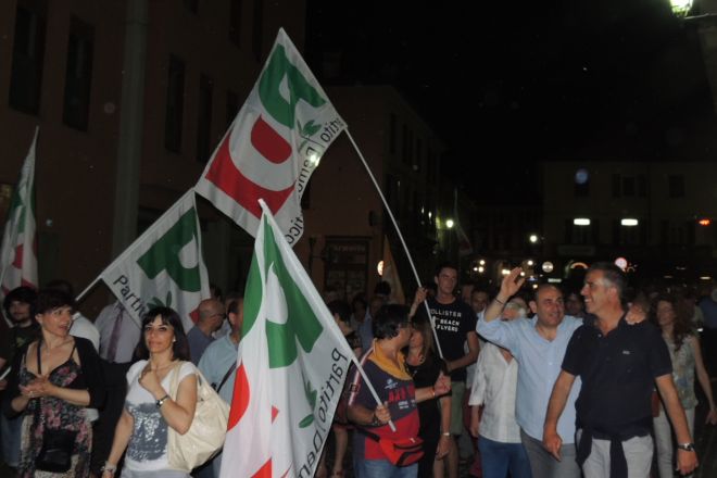 Il corteo in via Emilia