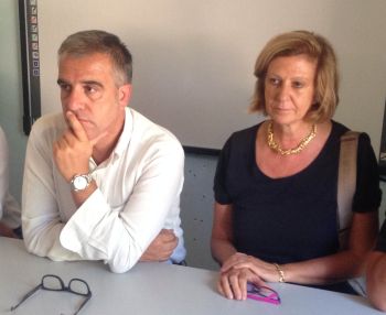 Bardone e Graziano durante il sopralluogo alla Rodari