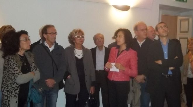 Un momento della visita al museo