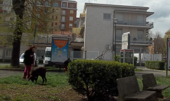 La donna che litiga col cane