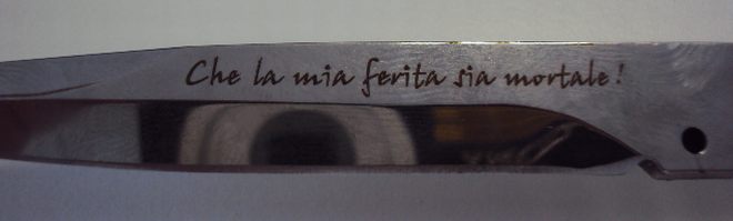 Uno dei coltelli sequestrati