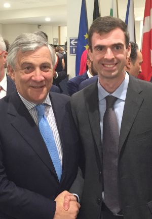 Cuniolo  conAntonio Tajani, Vice Presidente Vicario del Parlamento Europeo ed Europarlamentare di Forza Italia.