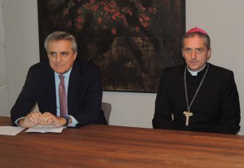 Il presidente della Fondazione Dante Davio e il Vescovo Vittorio Viola