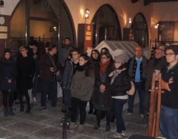 un momento dell'inaugurazione della mostra