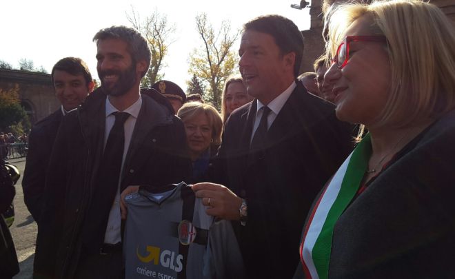 Renzi con la maglia dell'Alessandria