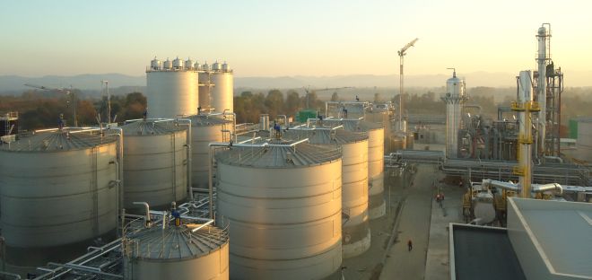 Lo stabilimento di Crescentino della Mossi & Ghisolfi