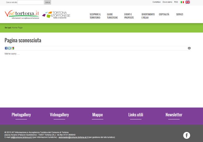 Finalmente Tortona ha fatto il sito per Expo 2015. Ops, pagina sconosciuta!!!