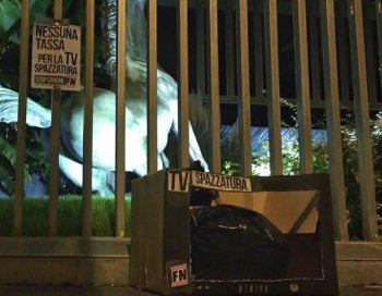 Forza Nuova protesta contro il canone Rai della Tv spazzatura