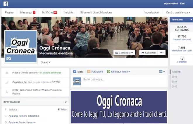 Ieri 5.896 visite sul sito di Oggi Cronaca, é il nuovo record da quando c’é l’abbonamento. Grazie a tutti voi