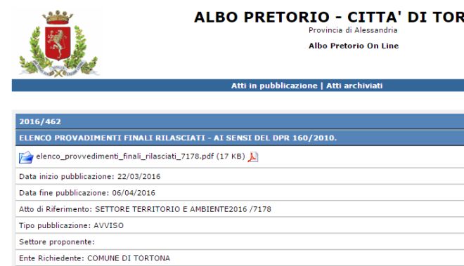 Il Comune di Tortona prova un nuovo atto: il “provadimento”