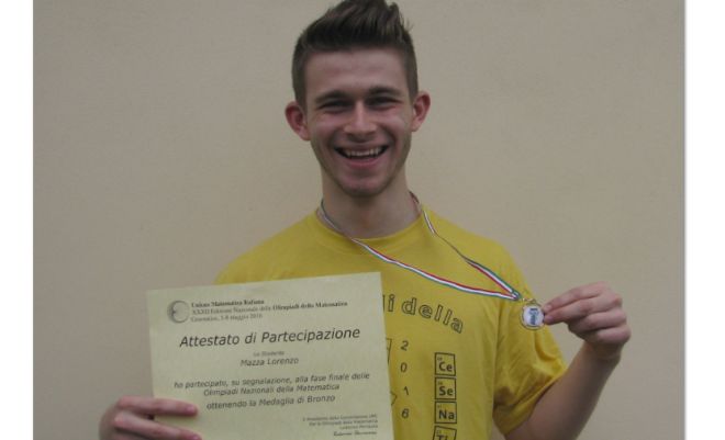 Il novese Lorenzo Mazza é il terzo più bravo studente d’Italia in matematica