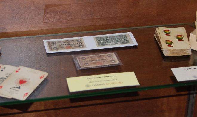 Anche la banconota  da cinquanta centesimi datata 1873  Banca di Sanremo  in mostra al Casinò