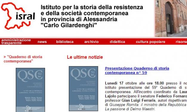 Giovedì a Casale Monferrato si presenta la rivista dell’Isral