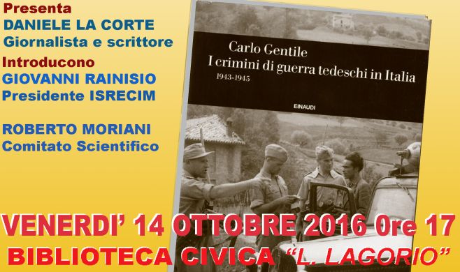 Venerdì a Imperia Carlo Gentile presenta il libro “I Crimini di guerra tedeschi in Italia”