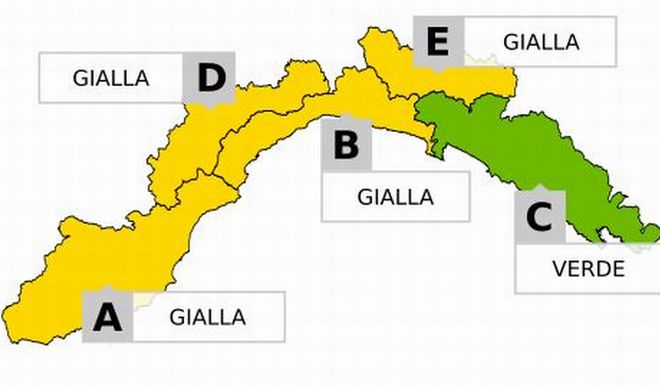 Maltempo, l’Arpa lancia l’allerta gialla in provincia di Imperia