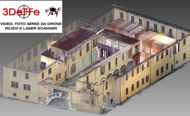 Grazie ai droni, alla conoscenza e alla tecnologia oggi è possibile effettuare rilievi integrati con topografia, fotogrammetria e laser scanner
