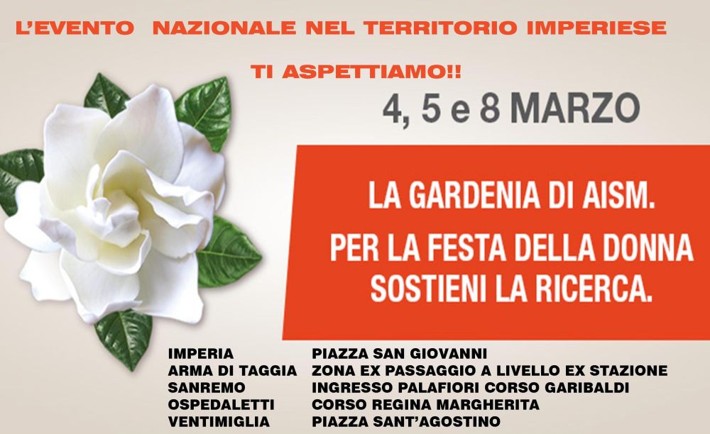 Per la festa della donna la sezione Aism di Imperia scende in piazza con la gardenia per la lotta alla sclerosi multipla