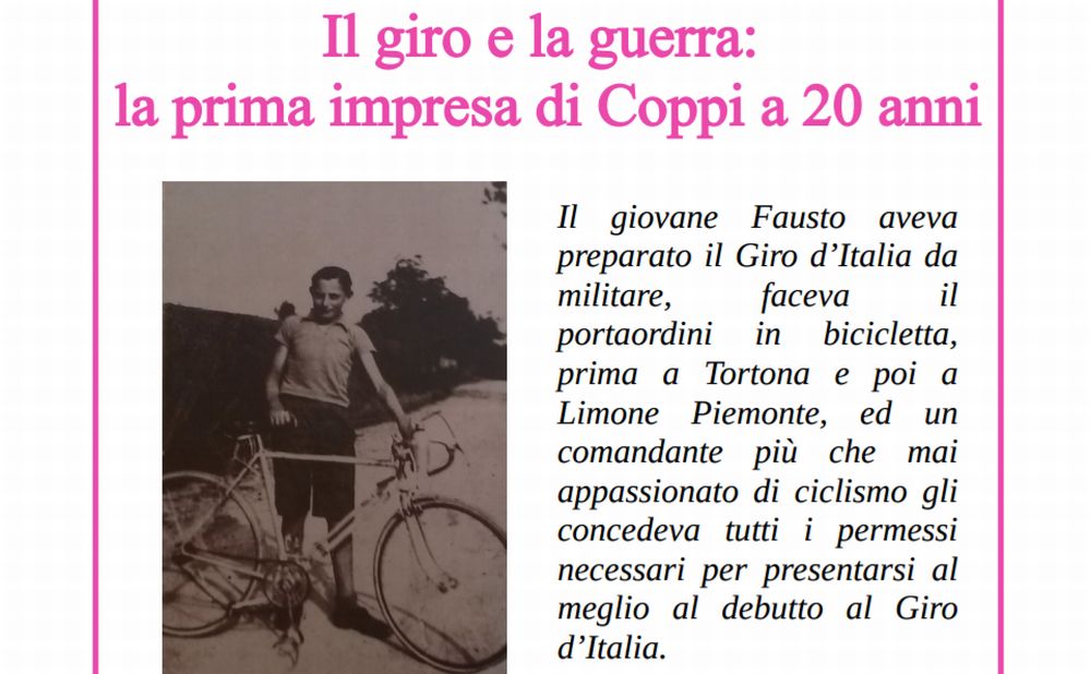 La Biblioteca Civica di Tortona inaugura un mese di letture didattiche sul tema “Il giro d’Italia e la guerra”.