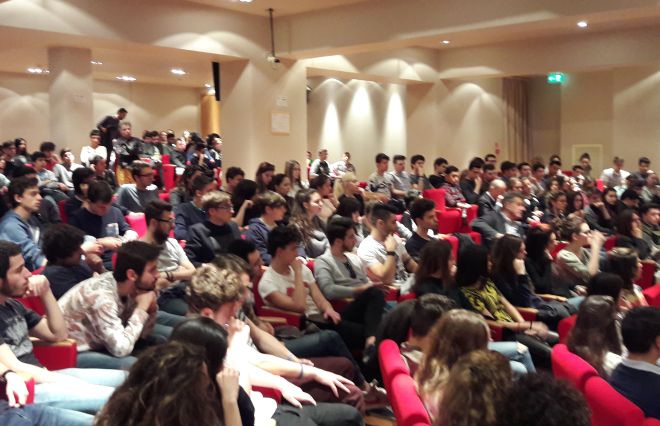 Le classi del Marconi di Tortona alla proiezione del documentario su Aldo Gastaldi, comandante della divisione Cichero