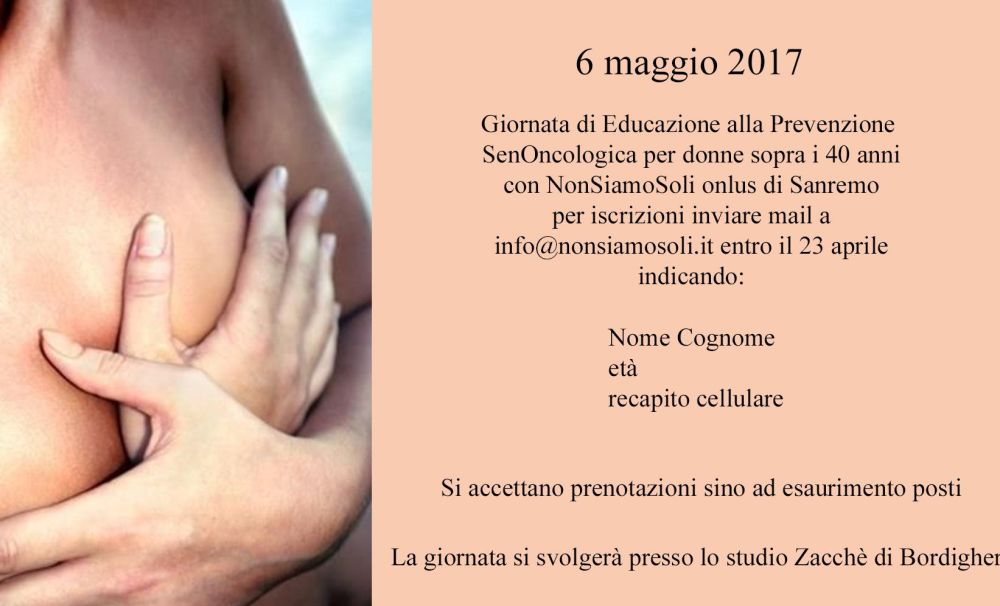 A Bordighera la Giornata di Educazione alla Prevenzione Senoncologica. Via alle prenotazioni