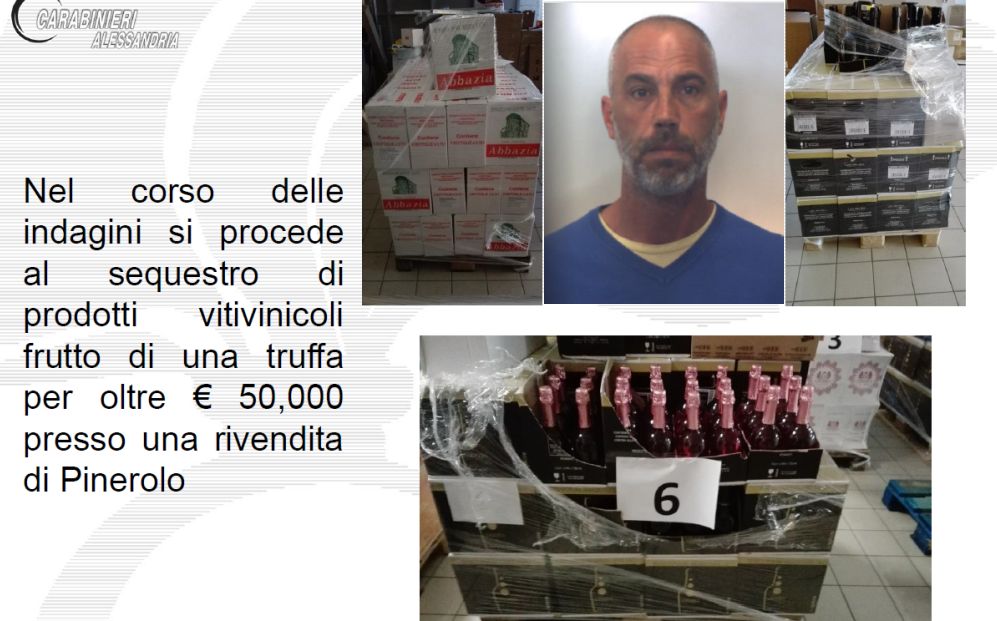 I carabinieri di Acqui Terme scoprono una maxi truffa di vino e generi alimentari, quattro italiani nei guai
