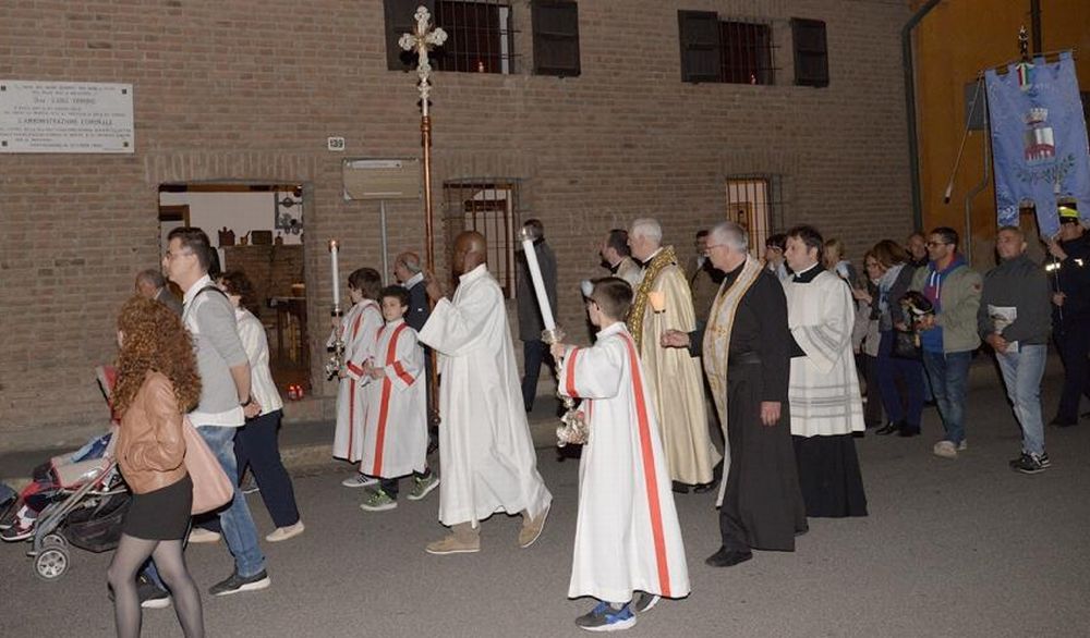 A Pontecurone processione in onore di San Luigi Orione presieduta dal rettore del Santuario don Renzo Vanoi