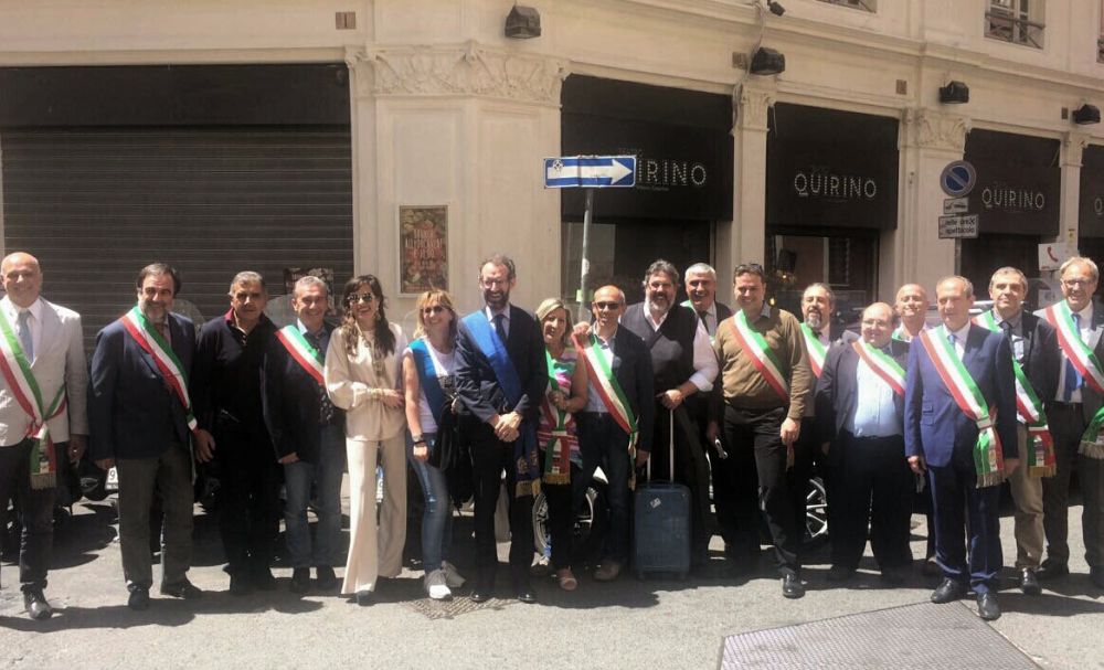 Il neo consigliere provinciale Giacomo Chiappori a Roma con altri amministratori per la protesta delle province