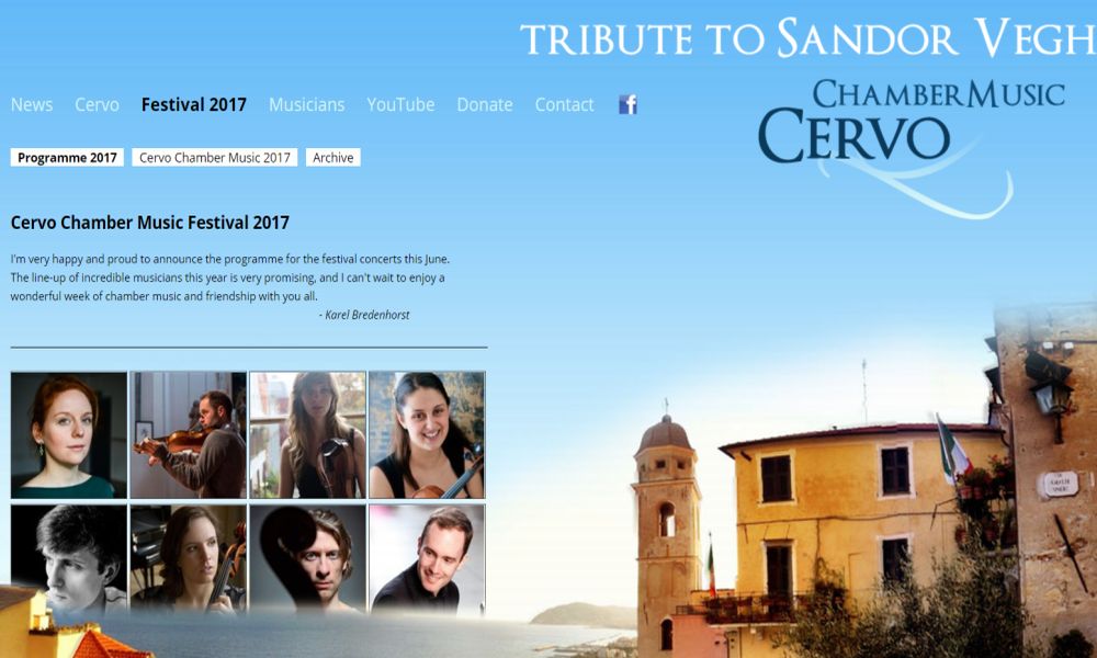 Week end dedicato alla musica classica a Cervo con tre concerti della Cervo Chamber Music