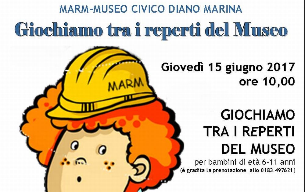 Giovedì mattina il museo di Diano marina vara l’iniziativa “Giochiamo tra i reperti del Museo”