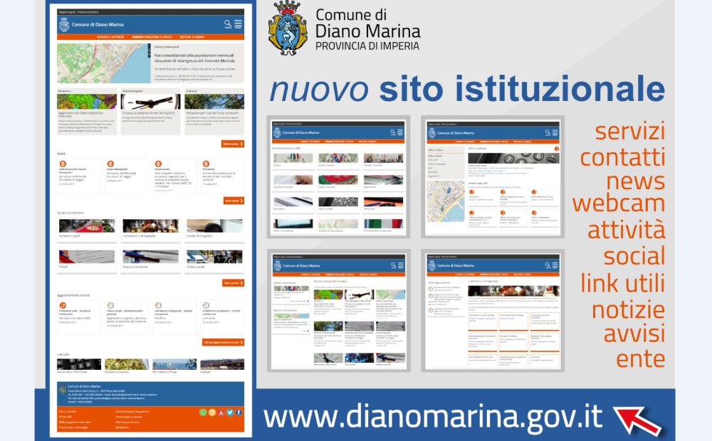 Finalmente il Comune di Diano Marina ha un sito moderno e funzionale, online da stamattina. Da consultare