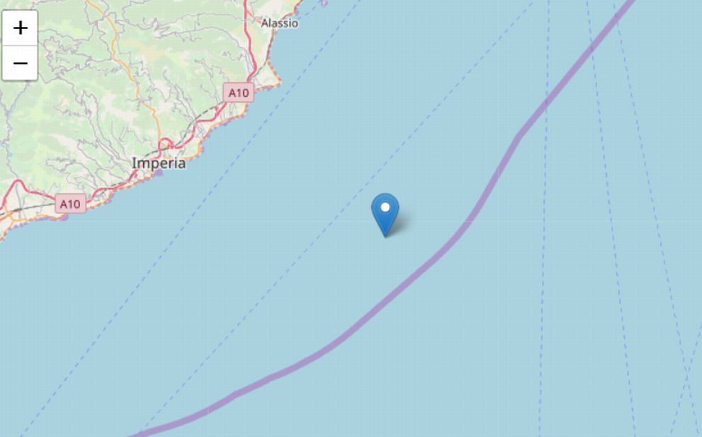Lieve scossa di terremoto in mare al largo del Golfo Dianese avvertita dai sismografi