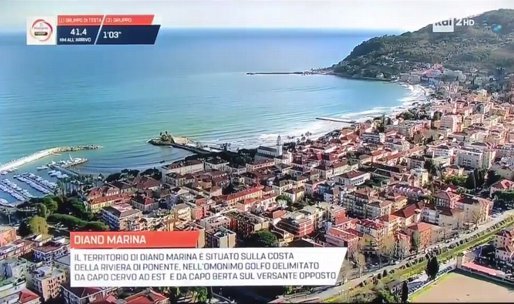 Milano-Sanremo: splendido spot per Diano Marina, bellissima dall’elicottero