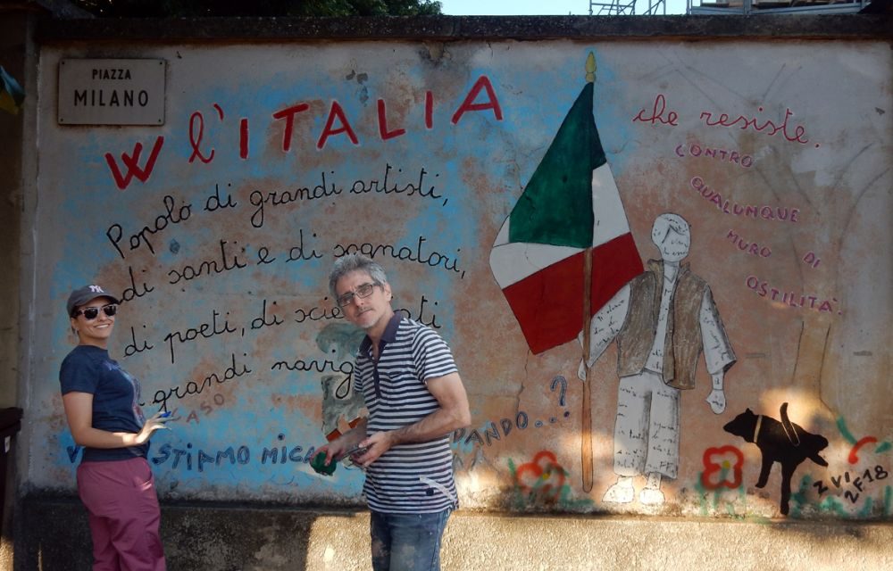 Tortona ha un nuovo murales, è stato realizzato in piazza Milano da Fabrizio Falchetto e dalla figlia Sofia
