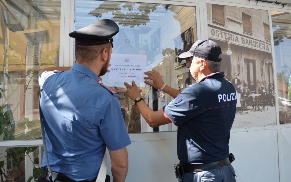 La Questura chiude l’osteria pizzeria Bandiera di Novi Ligure per 15 giorni