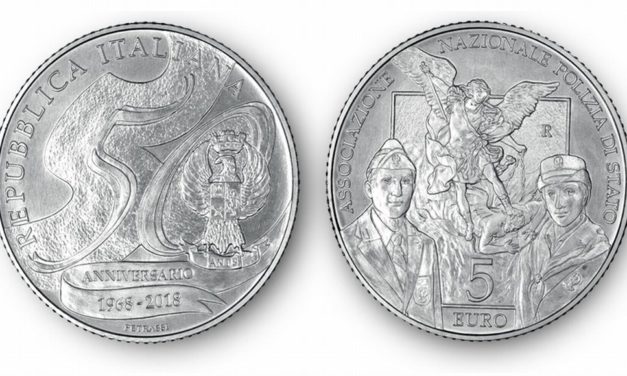 Una moneta d’argento da 5 euro dedicata alla Polizia di Stato