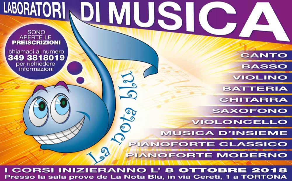 Ultimi giorni per iscriversi ai corsi di Musica Moderna de “La Nota Blu”. Per la classica, invece, c’è l’Accademia Perosi