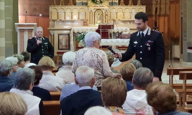 Contro le truffe a Sanremo i Carabinieri incontrano gli anziani nella Parrocchia N.S. della Mercede